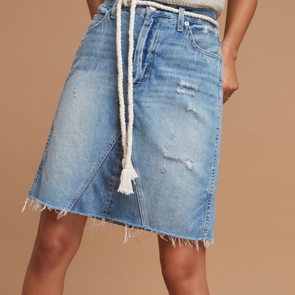 AMO Jules Denim Skirt in Sweet Cheeks